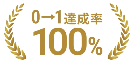 0→1達成率100%
