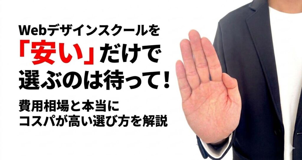 Webデザインスクールを「安い」だけで選ぶのは待って！費用相場と本当にコスパが高い選び方を解説
