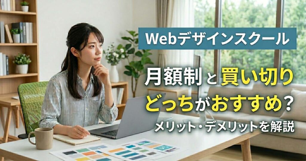 Webデザインスクールは月額制(サブスク)と買い切りどっちがおすすめ？メリット・デメリットを解説